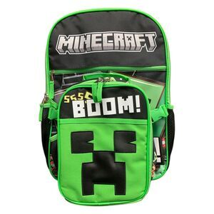Minecraft - Kids' 17-Inch Licensed Character Backpack and Insulated Lunch Bag Se